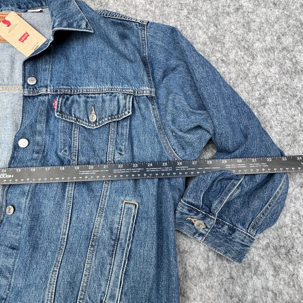 Levis Baggy Trucker Jacket Men's Size X Large Blue Denim New With Tags
